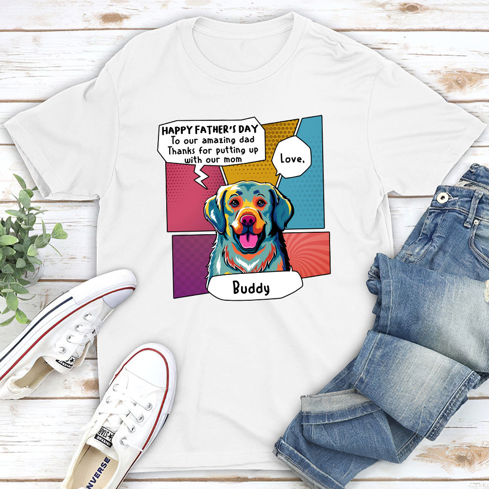Stunning Pop Art Personalized Custom Unisex T-shirt for Amazing Moms and Dads