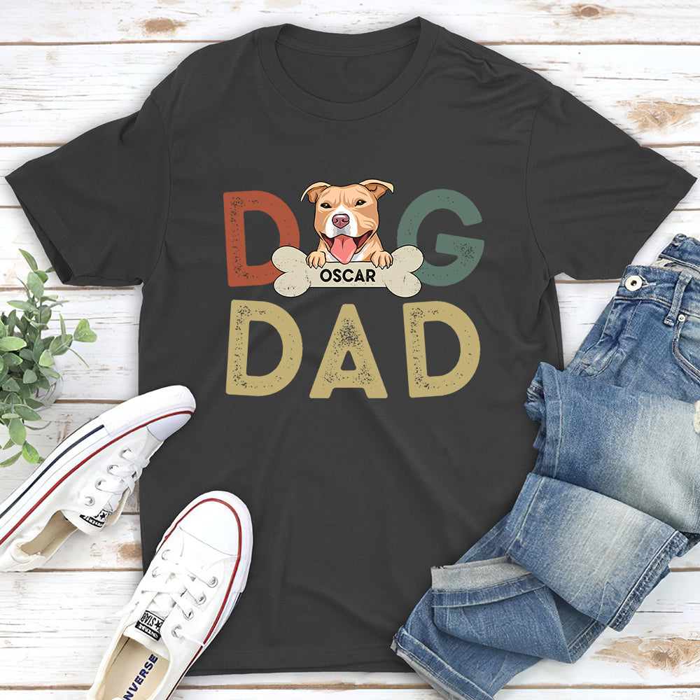 Stylish Dog Dad Retro - Personalized Custom Unisex 5.3 oz T-shirt