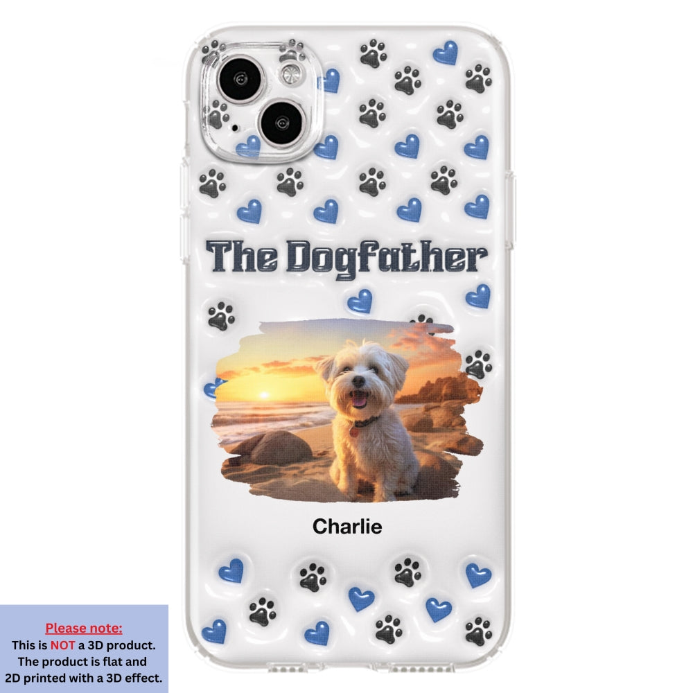 Handsome Dog Dad Personalized 3D Inflated Effect Custom Phone Case for Stylish Protection