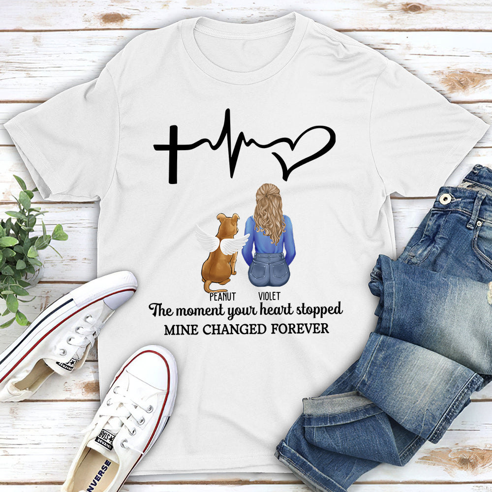 Personalized Custom Unisex Memorial T-shirt - Commemorate the Precious Moment Your Heart Stopped with Your Pet