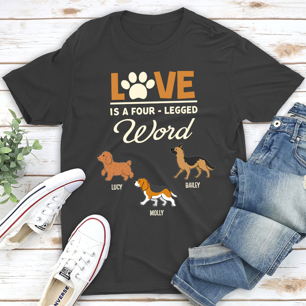 A Four Legged Word - Personalized Custom Unisex 5.3 oz T-shirt for Pet Lovers