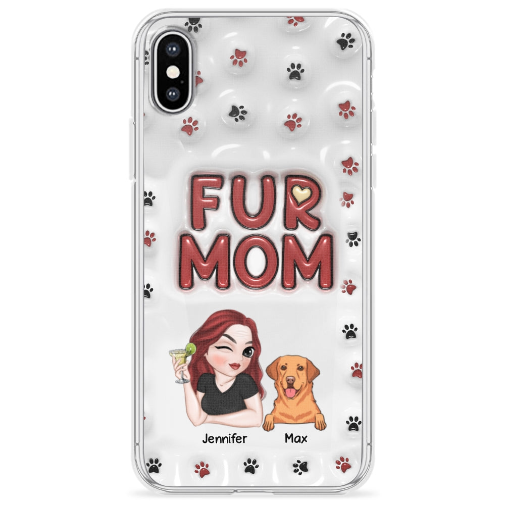 Lovely Fur Mom - Personalized Custom 3D Inflated Effect TPU Phone Case for Smartphones