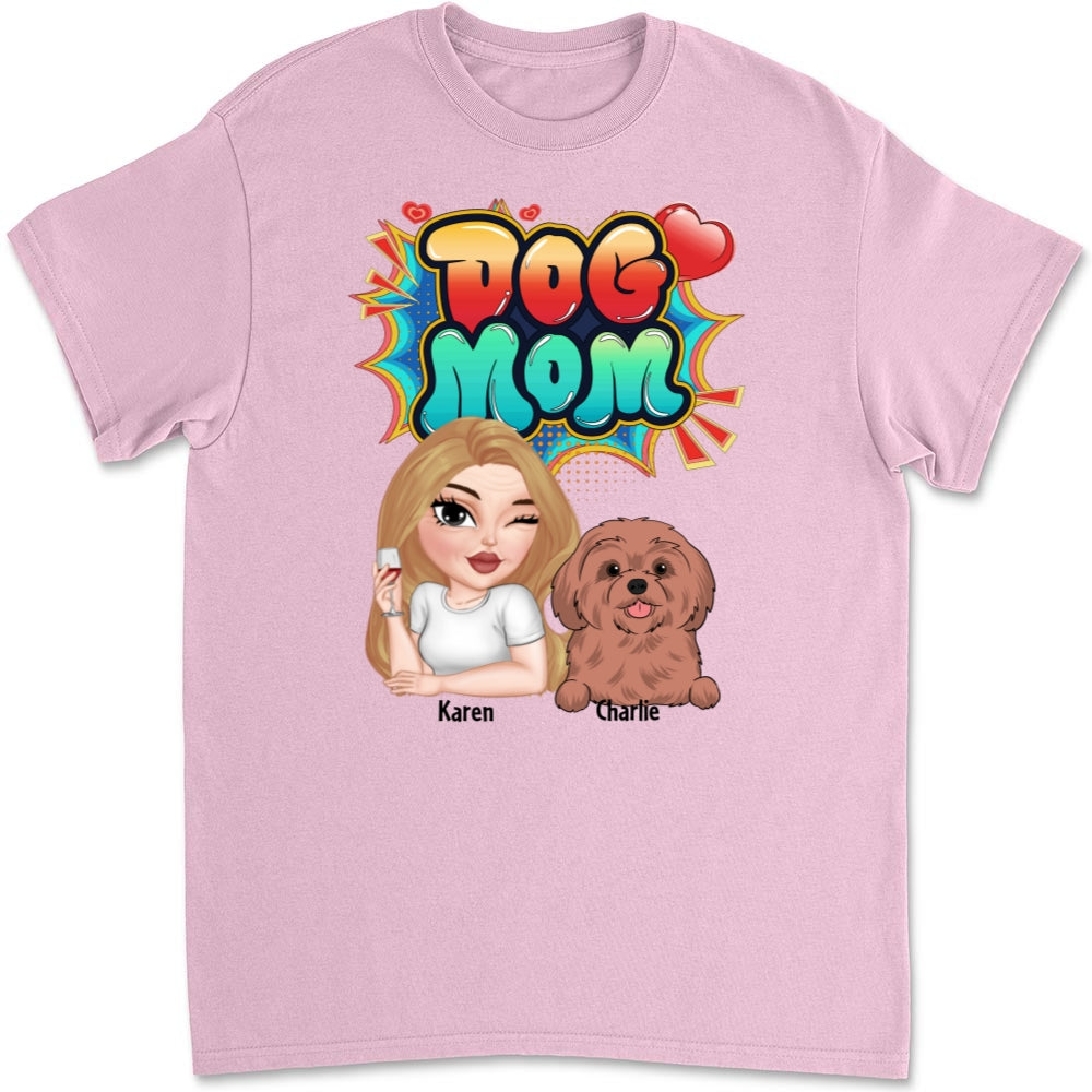 Sweet Dog Mom - Customizable Personalized Unisex 5.3 oz T-Shirt for Pet Lovers