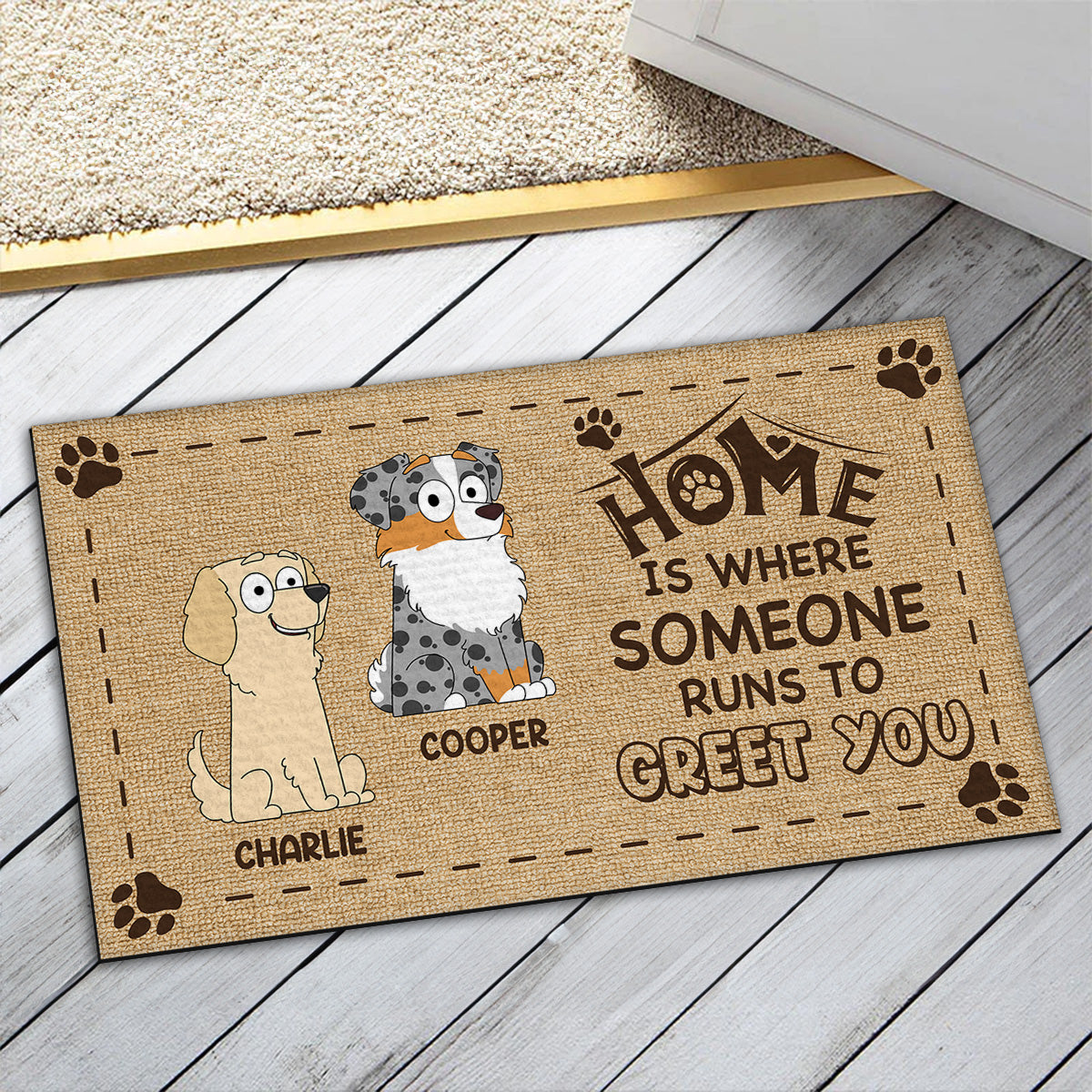 Home Is Where - Personalized Custom Doormat with Your Beloved Pet's Picture
