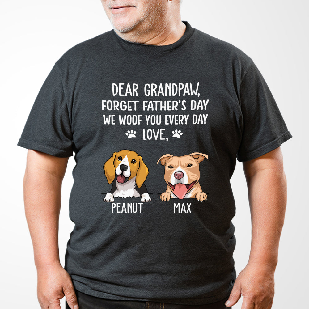 I Woof You Grandpaw - Personalized Custom Unisex Heavy Cotton T-shirt for Pet Lovers