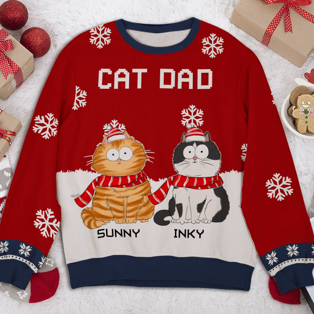 Pets In Winter - Personalized Custom All-Over-Print Unisex 8.8 oz Polyester Blend Sweatshirt