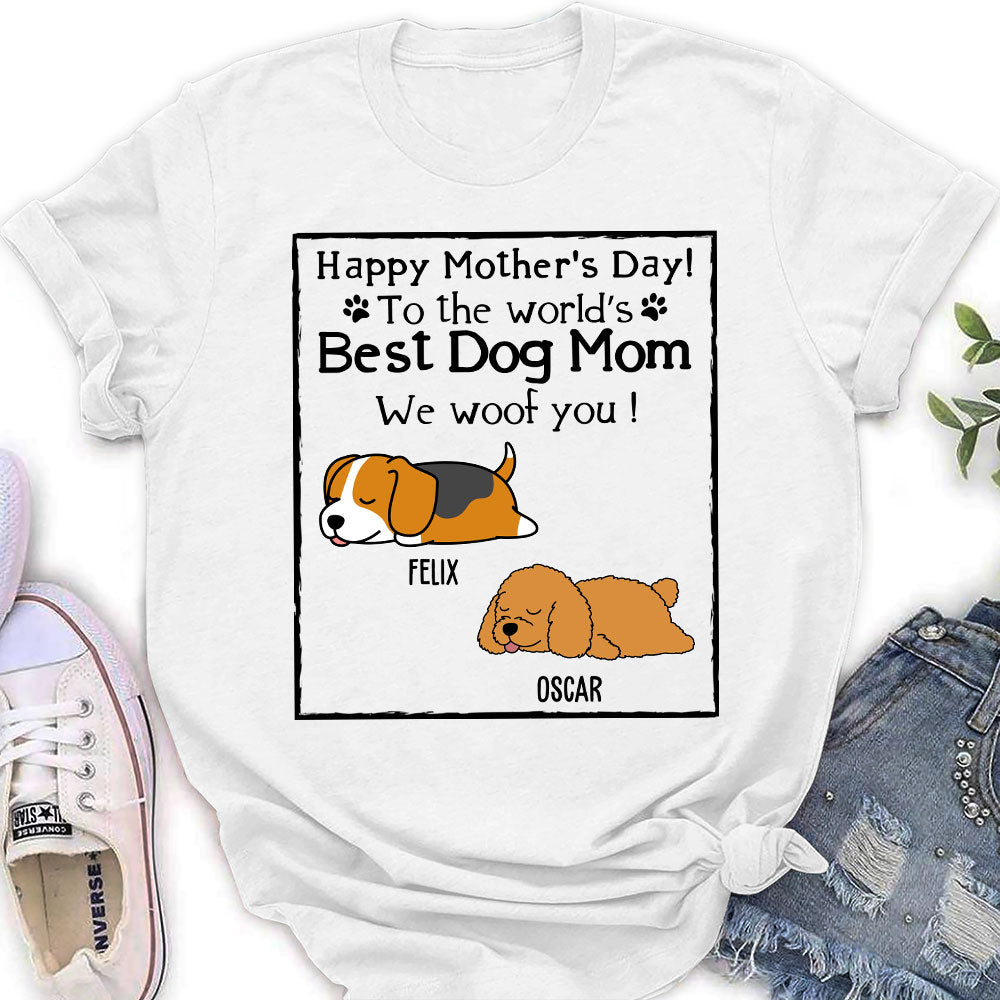 Woof Best Dog Mom - Exquisite Personalized Custom Women's T-shirt for Pet Lovers