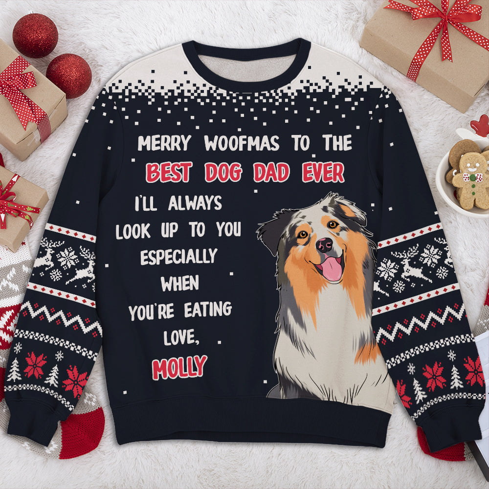 Look Up To You 2 - Personalized Custom All-Over-Print Unisex 8.8 oz Polyester Blend Sweatshirt for Pet Lovers
