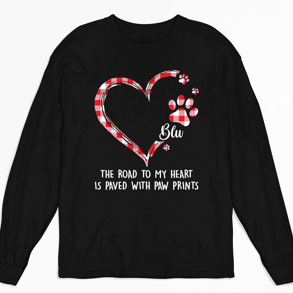 Road To Heart 2 - Customizable Personalized Long Sleeve Unisex T-shirt for Pet Lovers