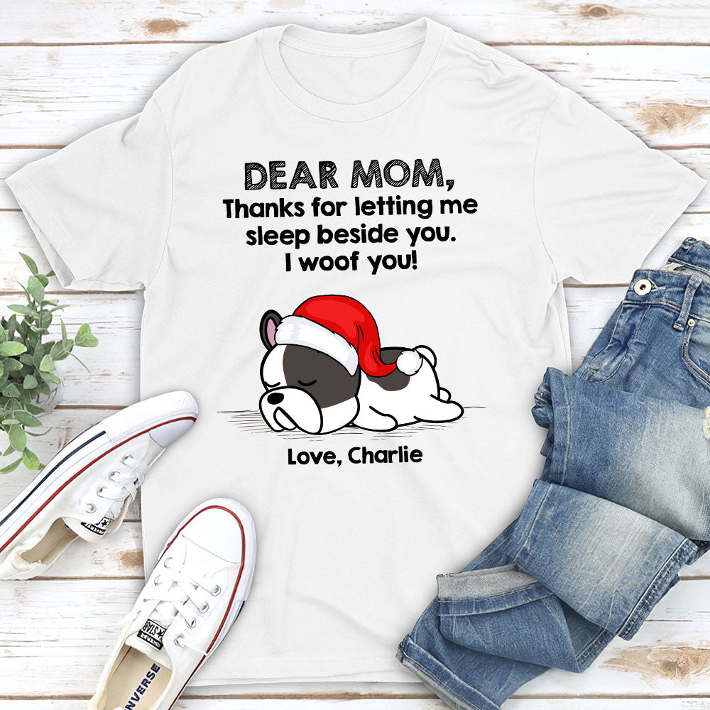 Personalized Custom Unisex Sleep Beside Dog T-shirt - Ideal Gift for Pet Lovers