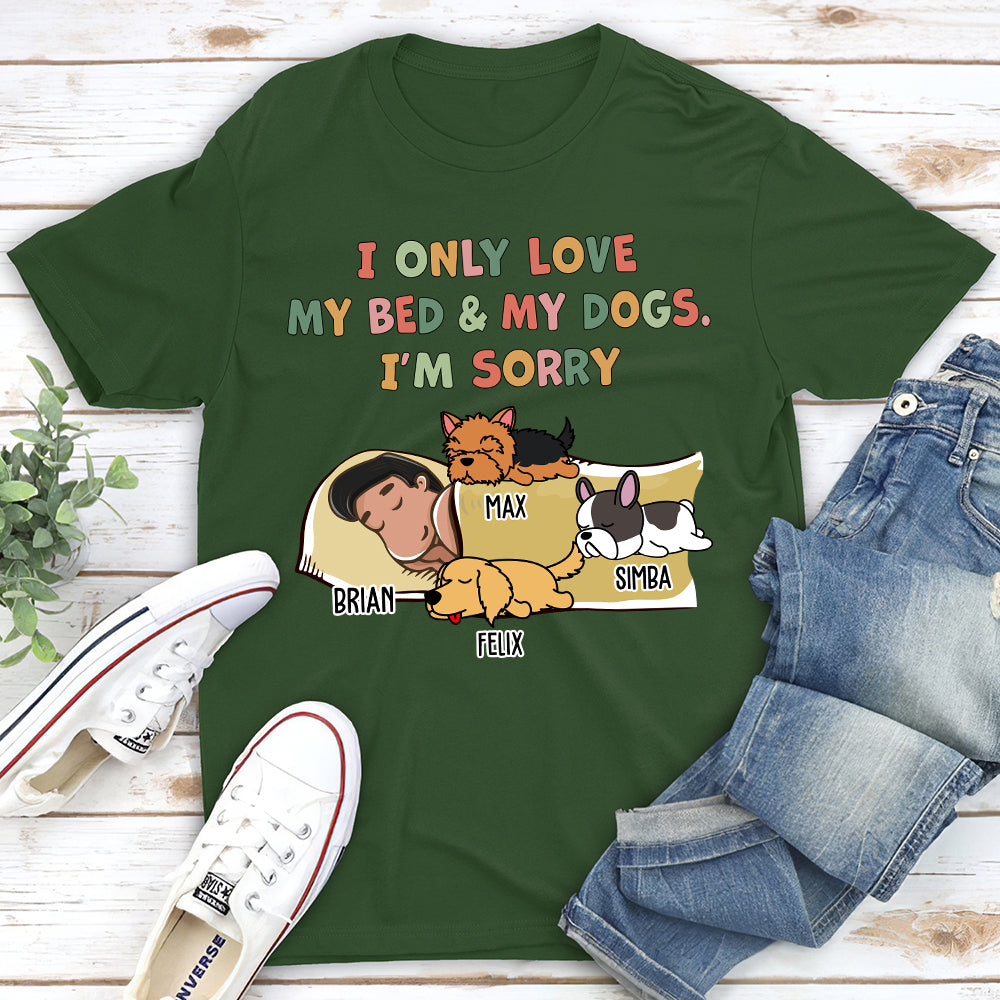 Bed And Dog - Personalized Custom Unisex 5.3 oz T-shirt for Pet Lovers