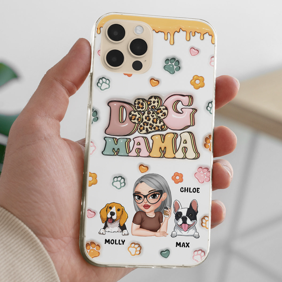 Dog Mama - Stunning Personalized Custom 3D Inflated Effect Phone Case for All Smartphones