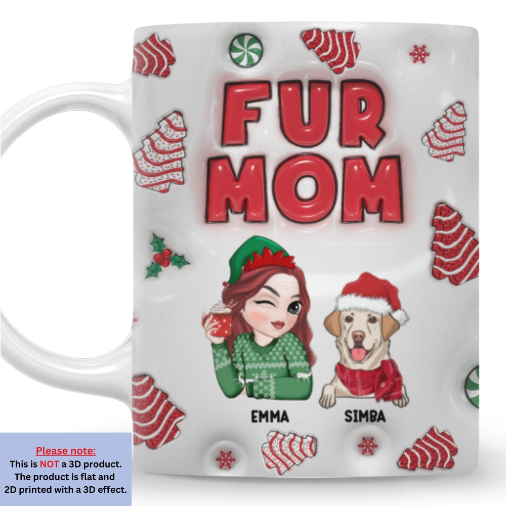 Fur Mom Tree Cake - Exquisitely Personalized Custom 3D Inflated Effect 11oz/15oz Mug