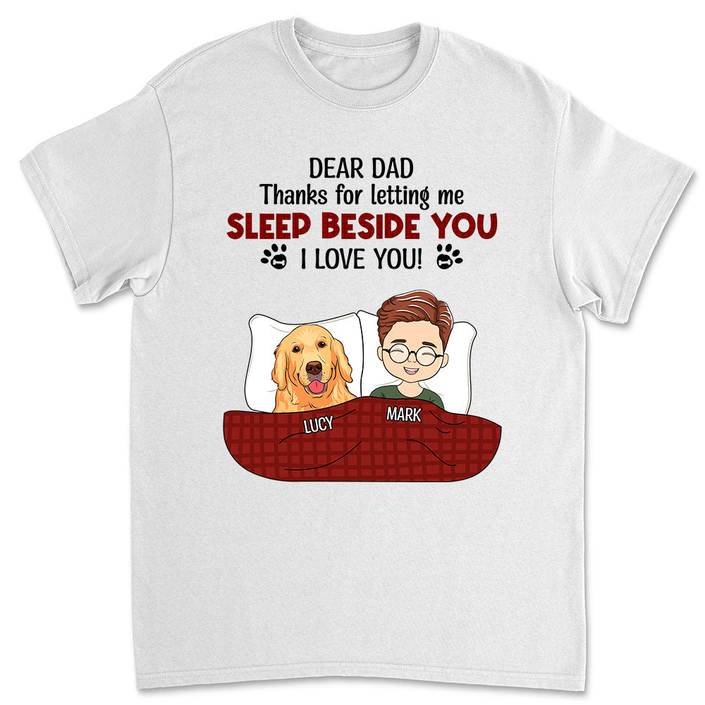 Letting Us Sleep Beside You - Personalized Custom Unisex 5.3 oz T-shirt for Pet Lovers