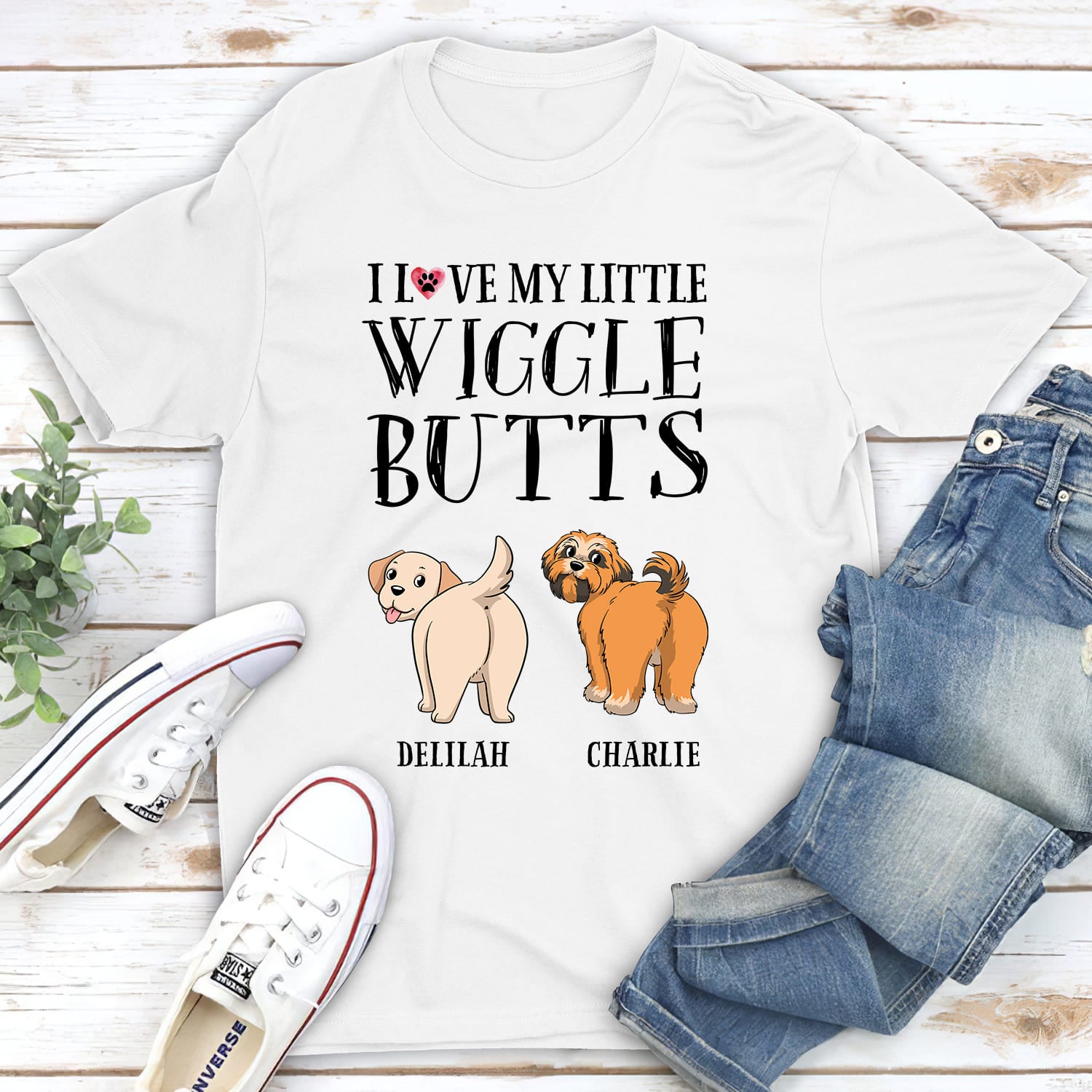 Little Wiggle Butt - Customizable Unisex Personalized T-shirt for Pet Lovers