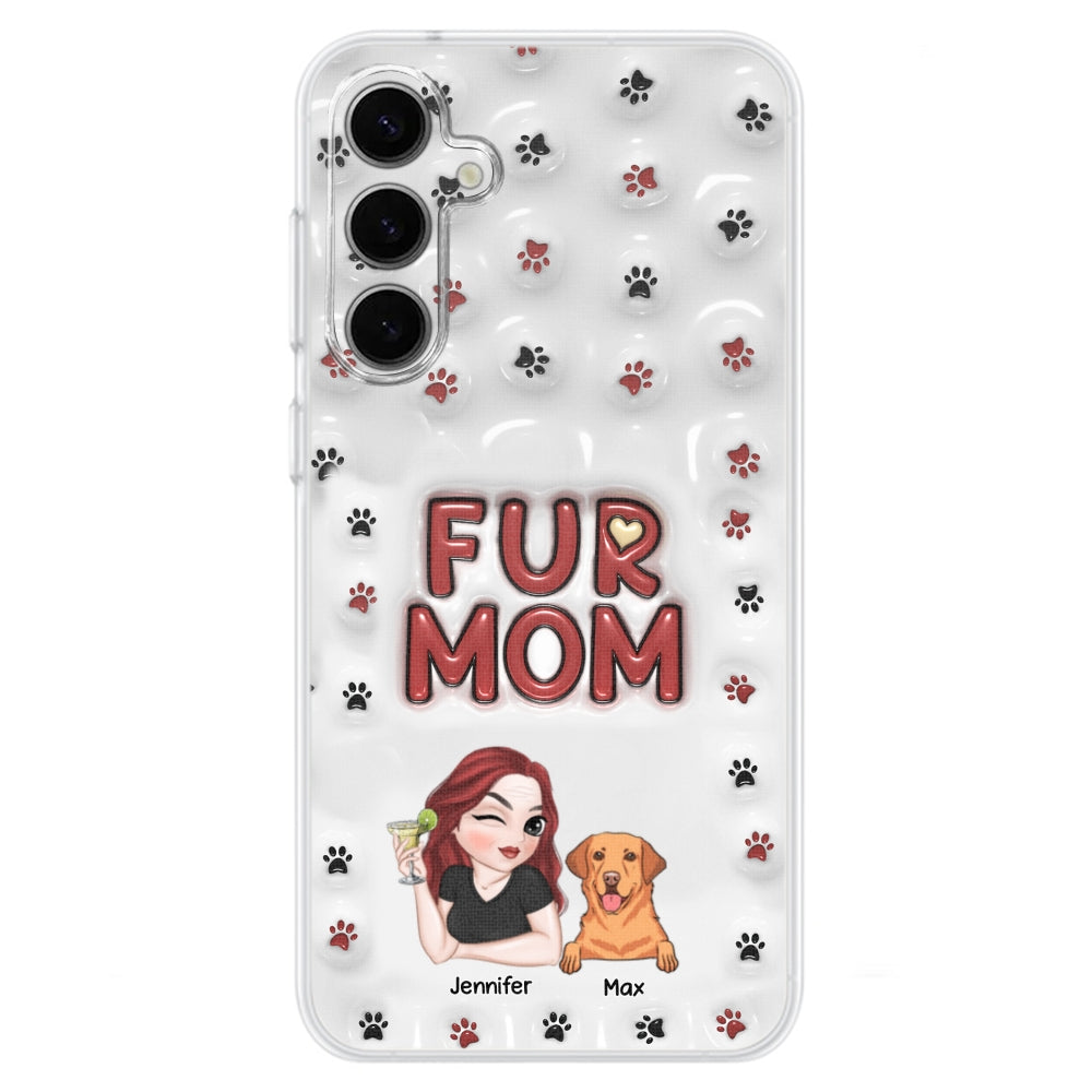 Lovely Fur Mom - Personalized Custom 3D Inflated Effect TPU Phone Case for Smartphones
