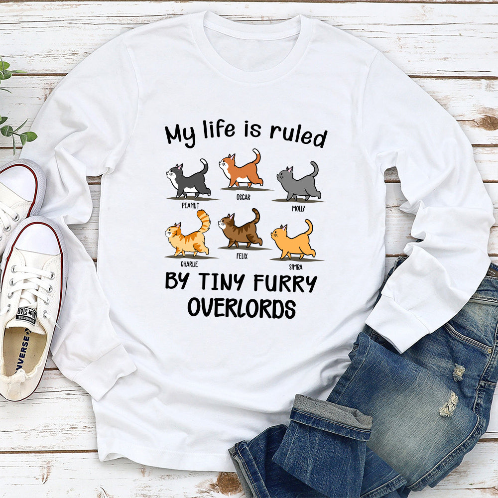 My Life Is Ruled By Cats - Personalized Custom Unisex 6.0 oz Long Sleeve T-shirt