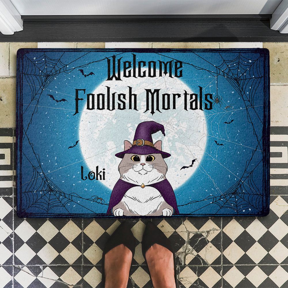 Foolish Mortals - Exquisite Personalized Custom Doormat with Dog's Picture for Pet Lovers