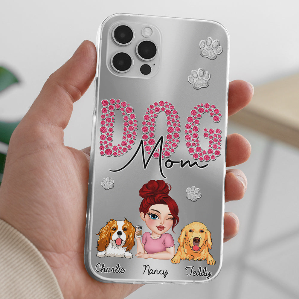 Sparkling Glitter Dog Mom Life - Exquisitely Personalized Custom Phone Case