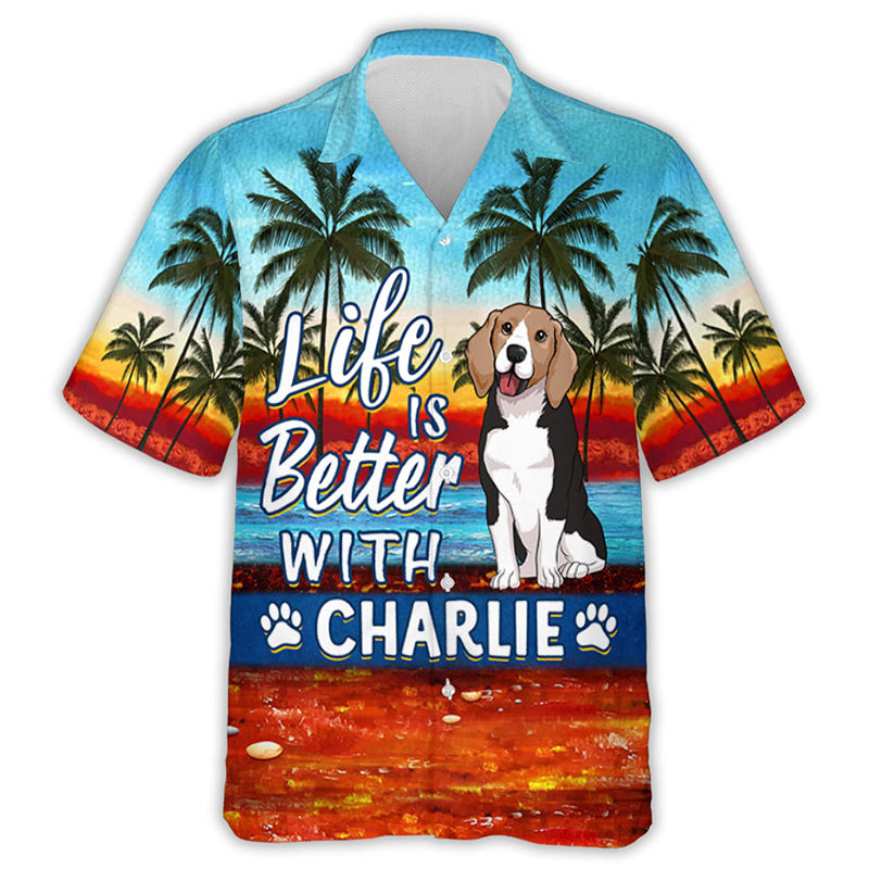 Better Life Sunset - Exclusively Personalized Custom Hawaiian Shirt for Pet Lovers