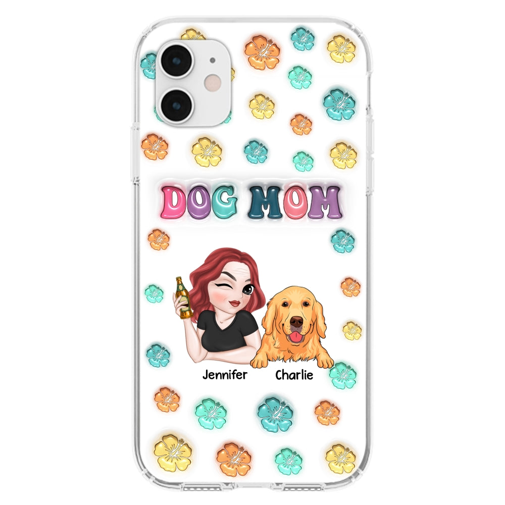 Dog Mom Summer: Exclusive Personalized Custom 3D Inflated Effect Phone Case for Stylish Protection