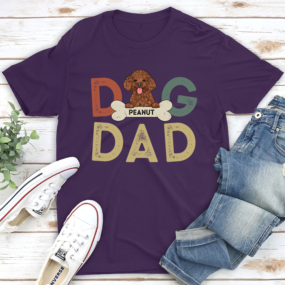 Stylish Dog Dad Retro - Personalized Custom Unisex 5.3 oz T-shirt