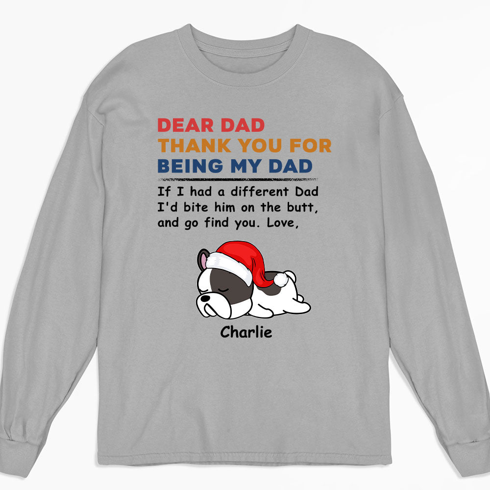 Festive Bite The Butt Christmas Personalized Custom Unisex Long Sleeve T - shirt