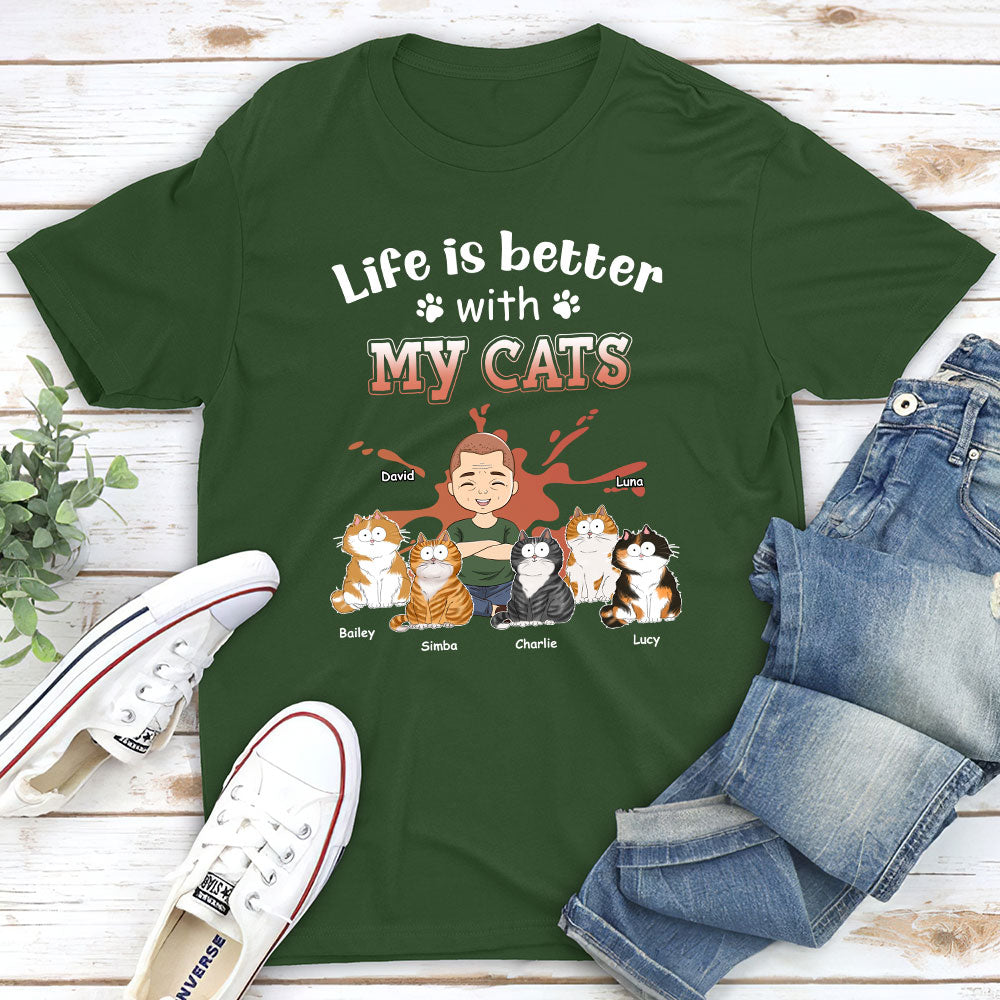Life Is Better Funny - Personalized Custom Unisex 5.3 oz T-shirt for Pet Lovers