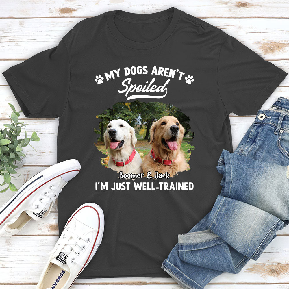 Spoiled Dog Photo - Personalized Custom Unisex 5.3 oz T-shirt for Pet Lovers