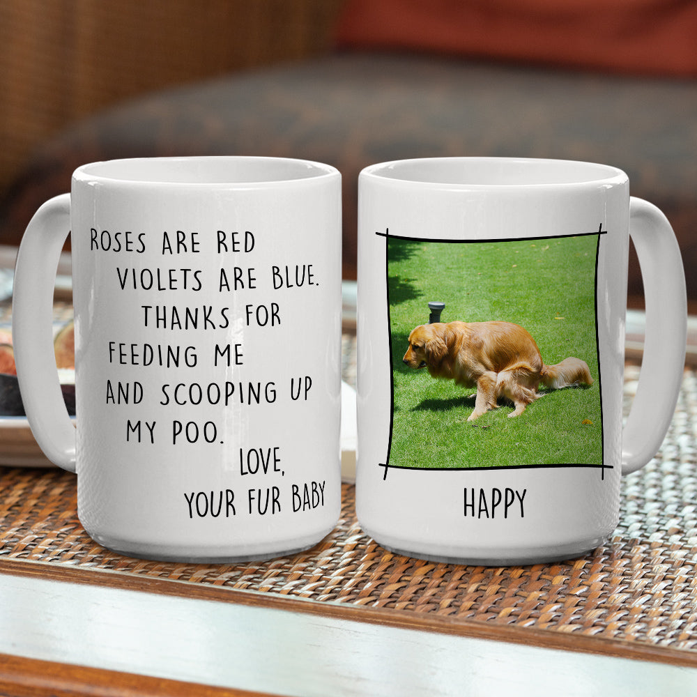 Thank You For Scooping My Poo Personalized Custom Photo Coffee Mug - 11oz & 15oz Options