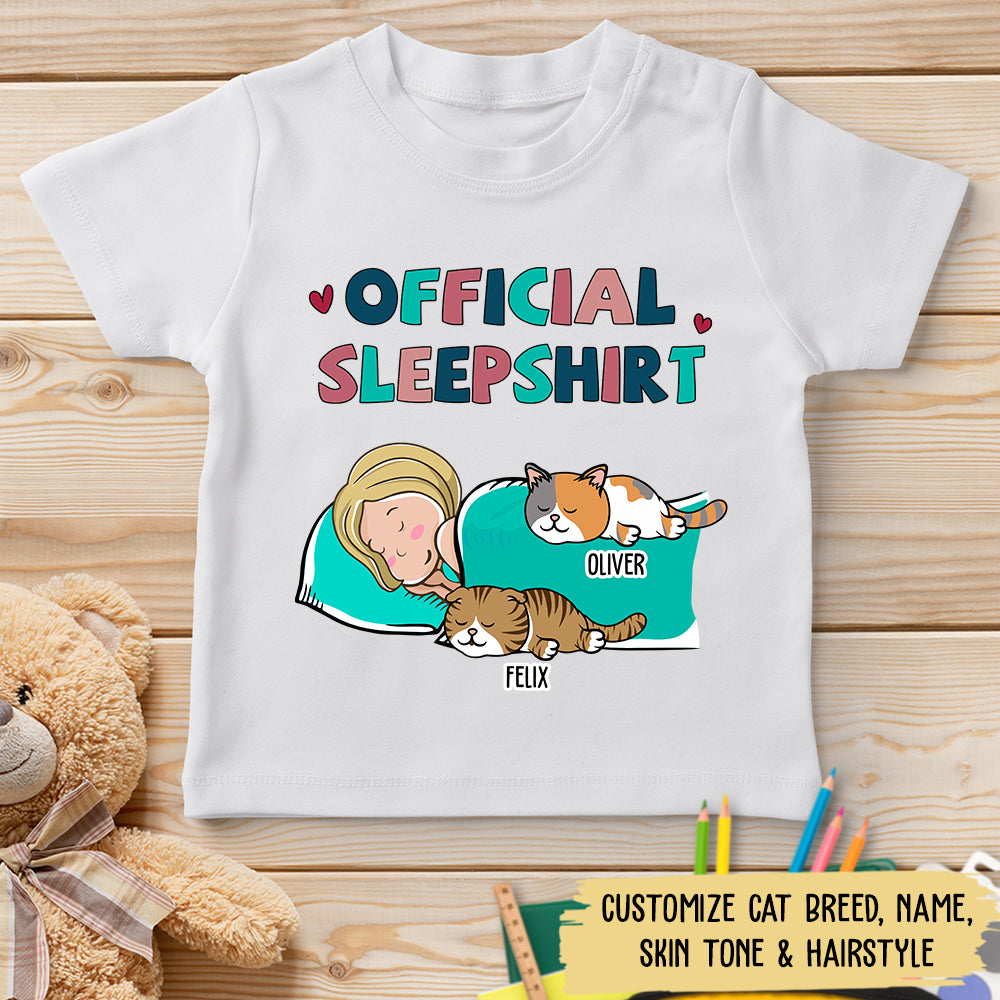 Customizable Cat Official Sleepshirt - Personalized Youth T-shirt for Pet Lovers