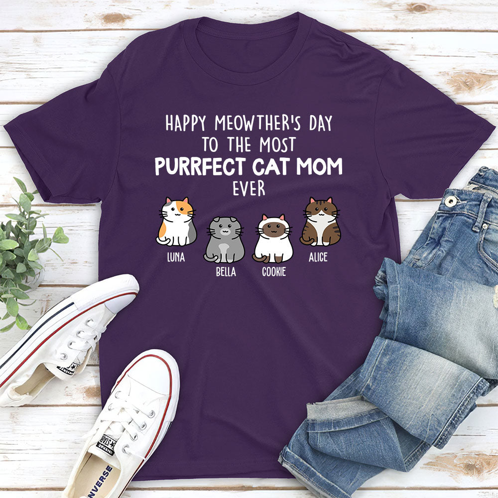 Purrfect Cat Mom 2 - Personalized Custom Unisex 5.3 oz T-shirt for Pet Lovers