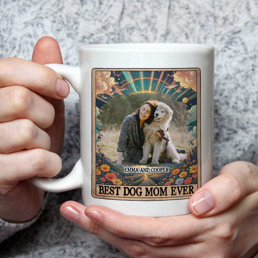 Personalized Custom Tarot Dog Mom Photo Coffee Mug - 11oz & 15oz Sizes