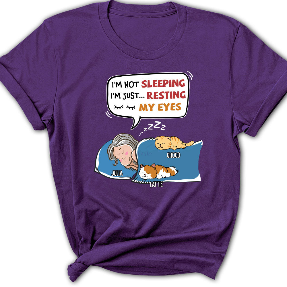 I'm Not Sleeping - Customizable Personalized Women's T-shirt for Pet Lovers