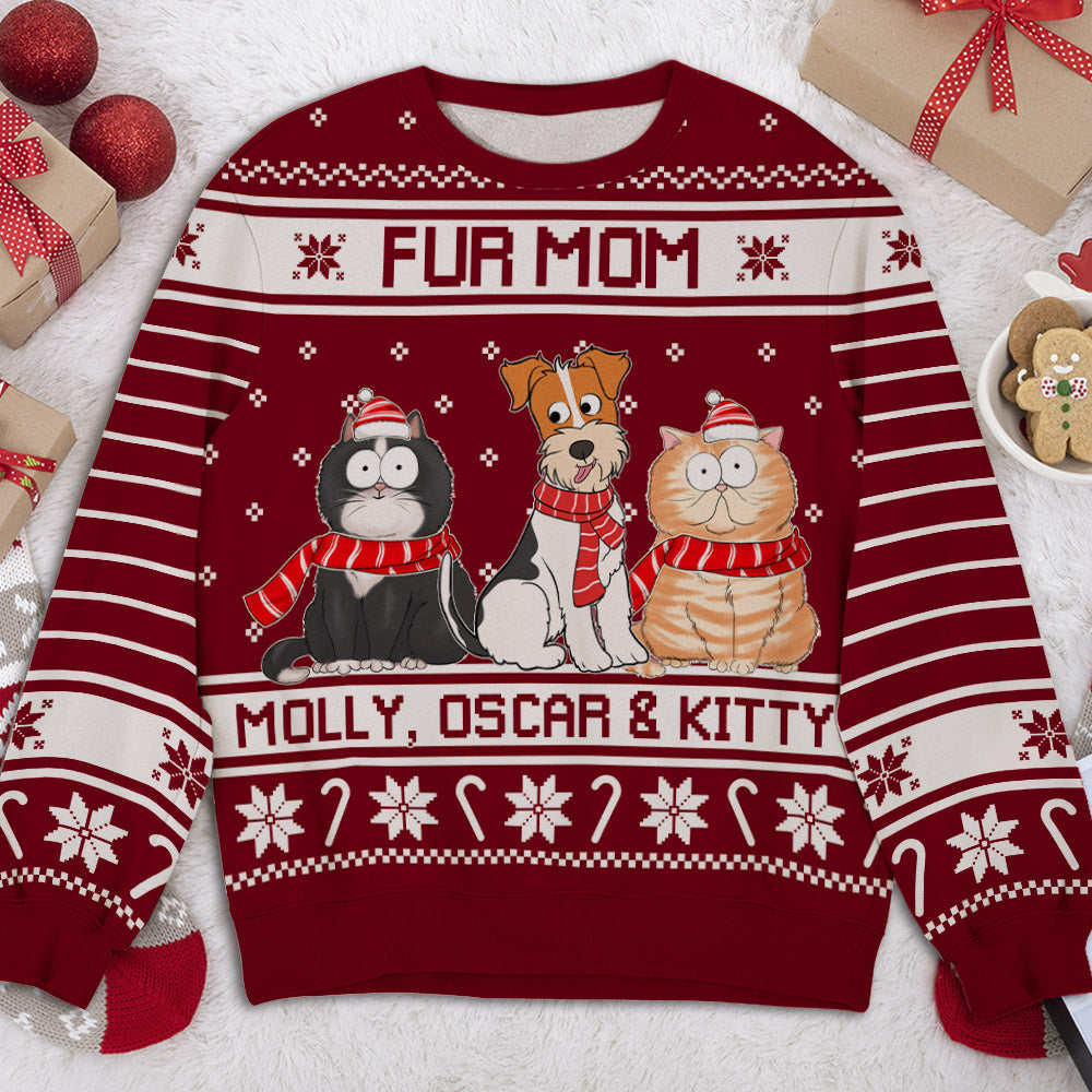 Personalized Custom All-Over-Print Christmas Sweatshirt for Pet Lovers