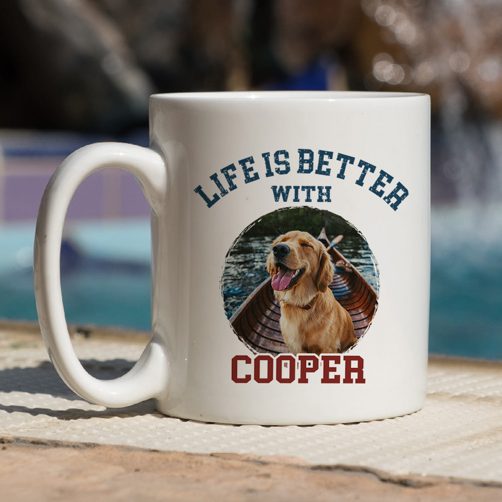 Retro Life Is Better - Exclusively Personalized 11oz Custom Coffee Mug for Pet Lovers