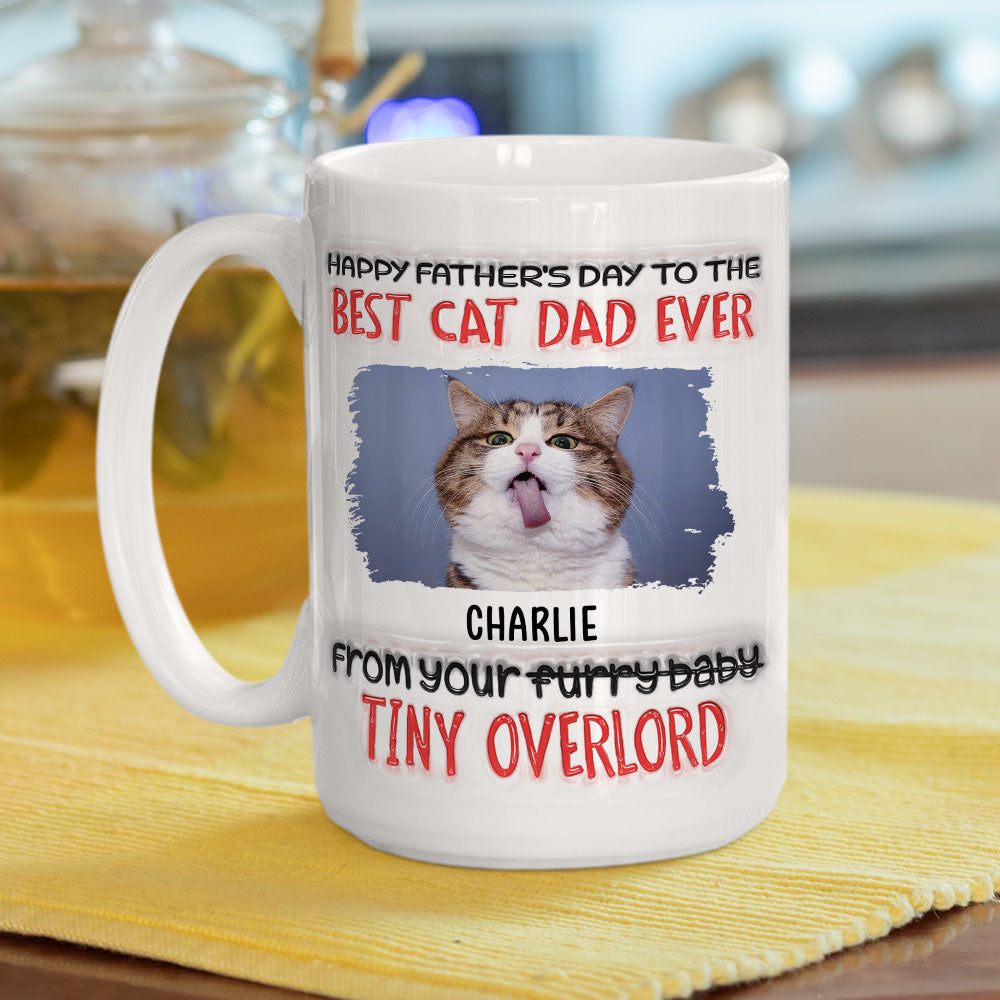 Happy Fathers Day! Personalized Custom 3D Inflated Effect Mug for the Best Cat Dad