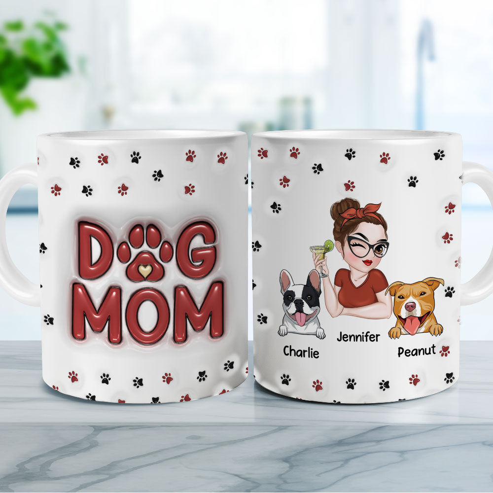 Exquisite Personalized Custom 3D Inflated Effect Lovely Dog Mom Mug