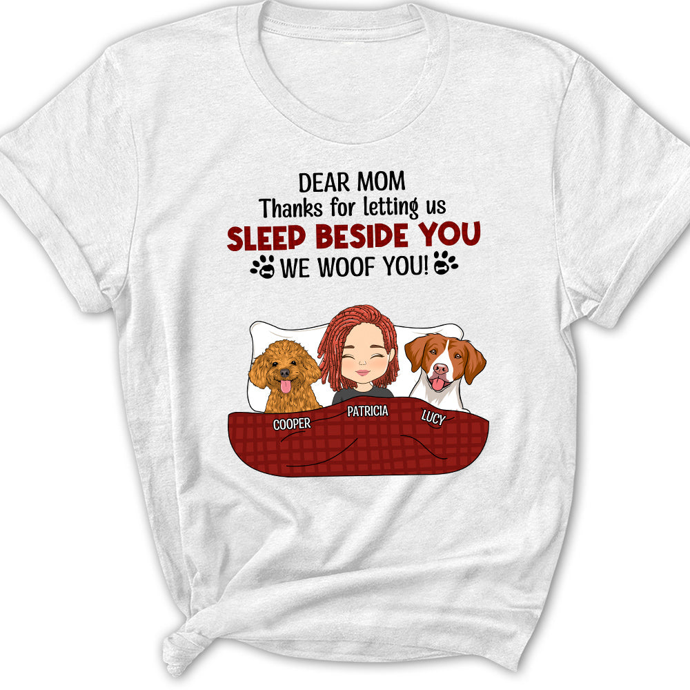 Letting Me Sleep Beside You - Customizable Personalized Women's T-shirt for Pet Lovers
