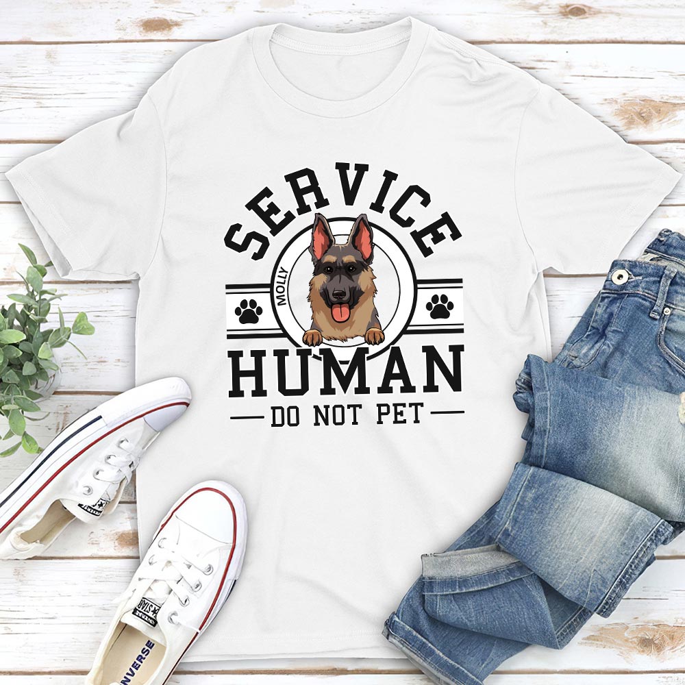 Customizable Dog Service Human Logo Personalized Unisex 5.3 oz T-shirt for Pet Lovers