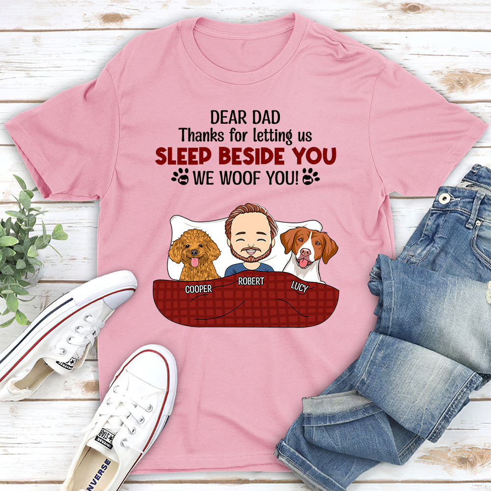 Letting Me Sleep Beside You - Personalized Custom Unisex 5.3 oz T-shirt for Pet Lovers