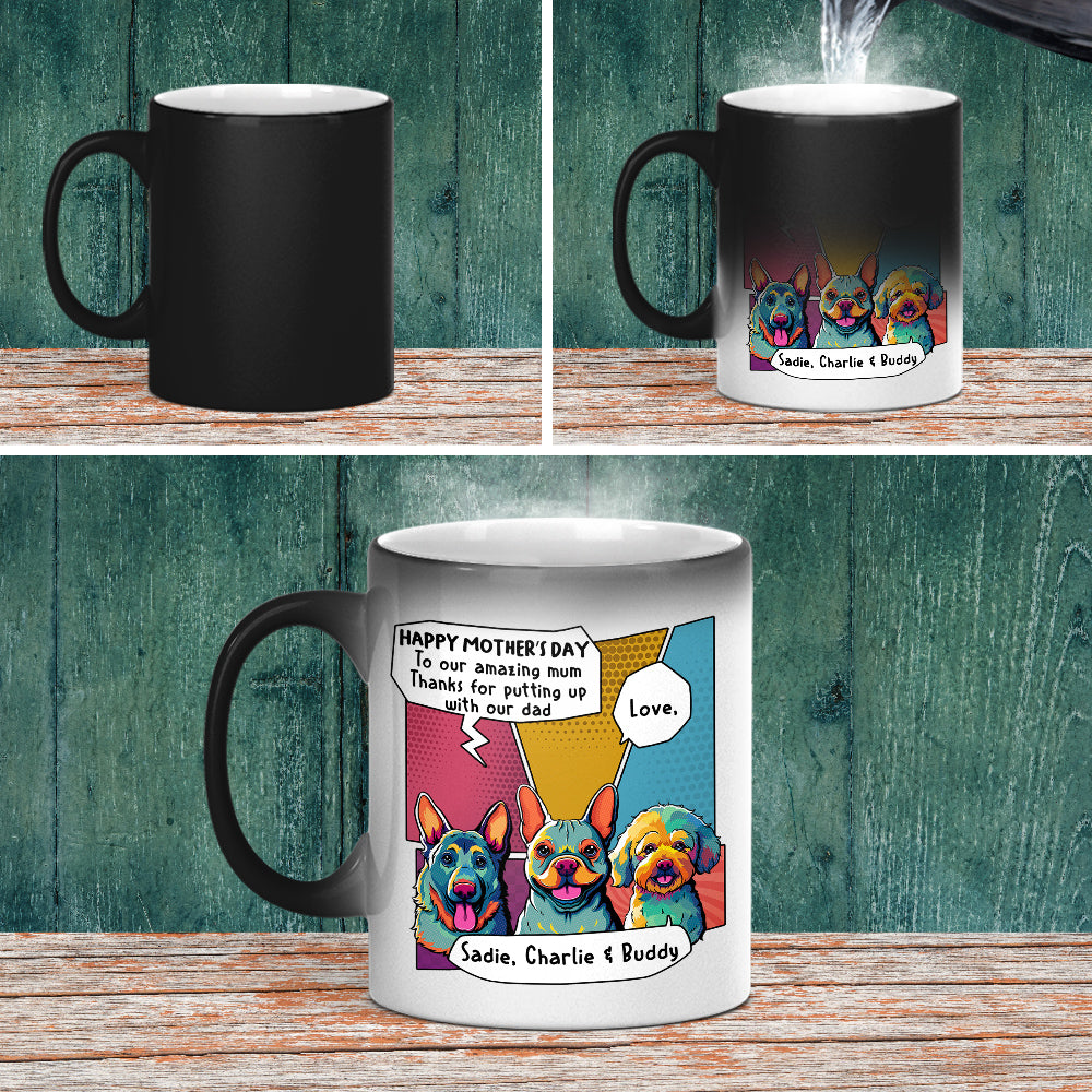 Pop Art Personalized Custom Color Changing Mug - The Perfect Gift for Amazing Dads