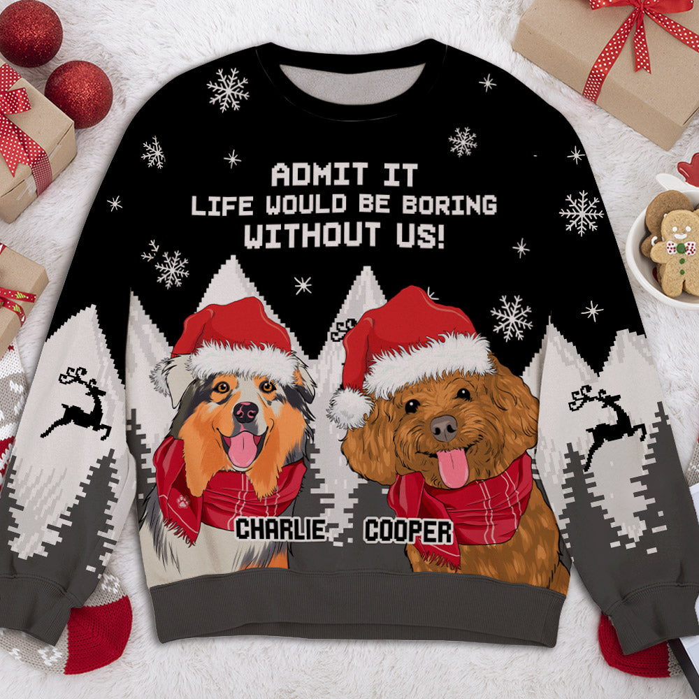 Unique Personalized Custom All-Over-Print Christmas Sweatshirt - The Must-Have for Pet Lovers