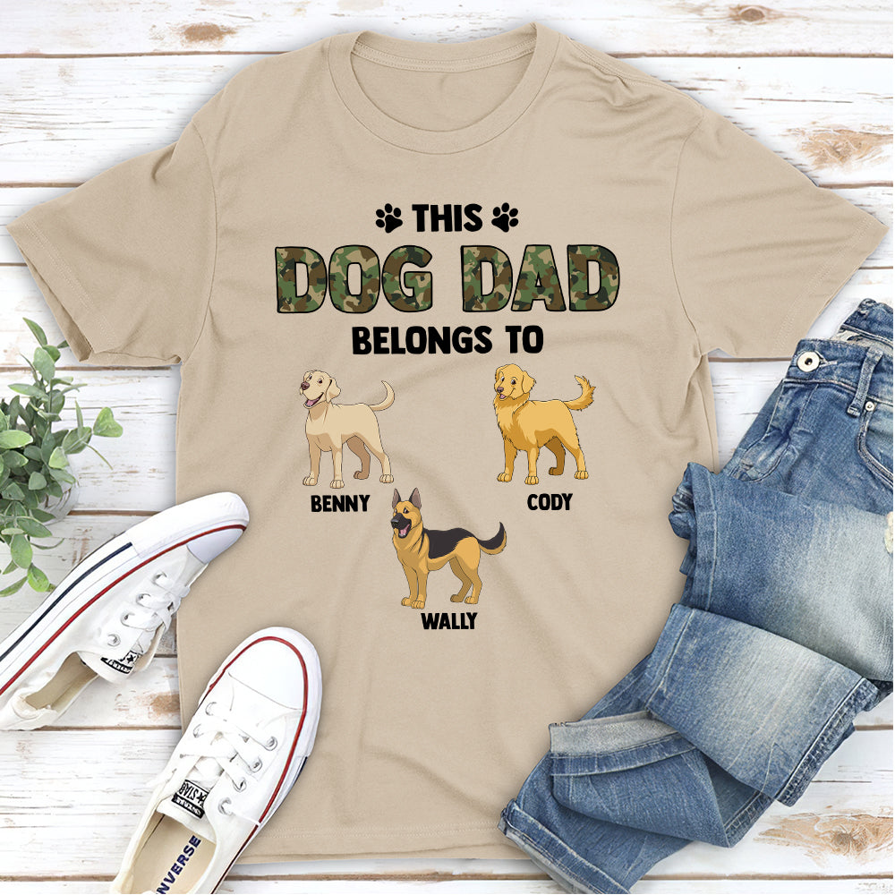 Unique Personalized Custom Unisex Dog Dad Belongs To Dog T-shirt