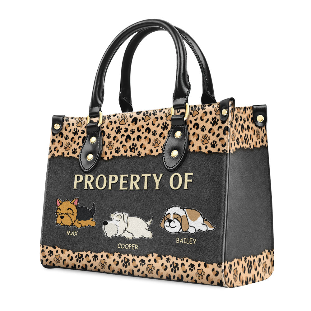 Personalized Custom Leather Handbag - Property Of Your Fur Babies
