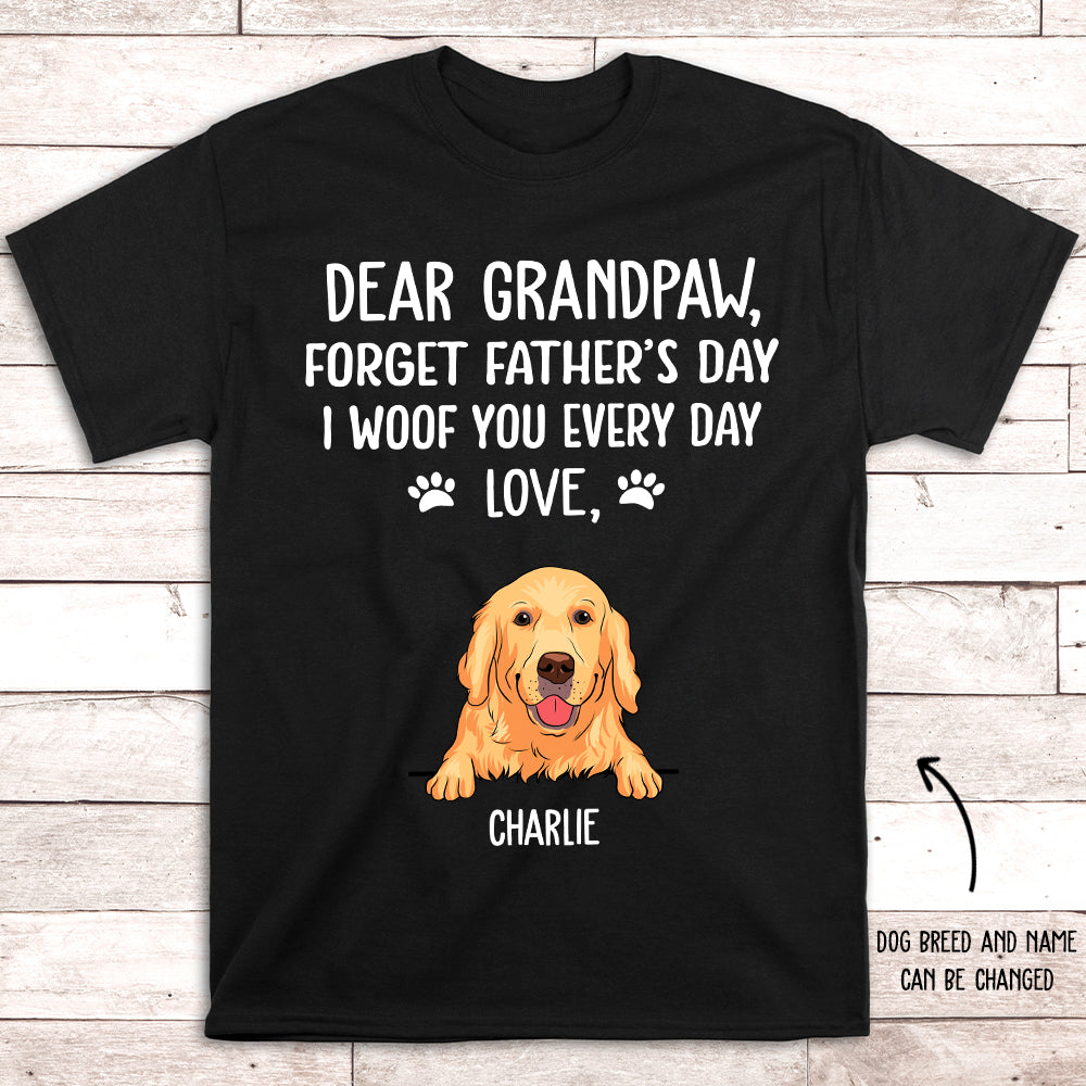I Woof You Grandpaw - Personalized Custom Unisex Heavy Cotton T-shirt for Pet Lovers