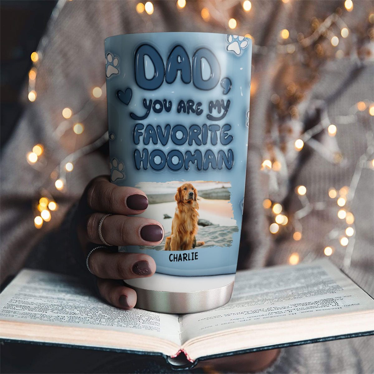 Thanks For Being Your Dog's Favorite Human - Personalized Custom 3D Inflated Effect 20oz Stainless Steel Tumbler