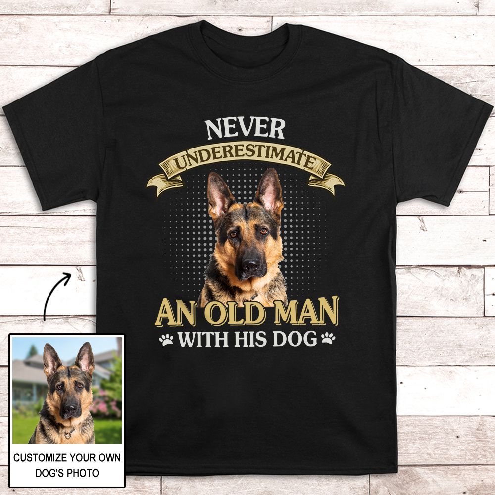 Never Underestimate Old Man - Exclusive Personalized Custom Unisex 5.3 oz T-shirt