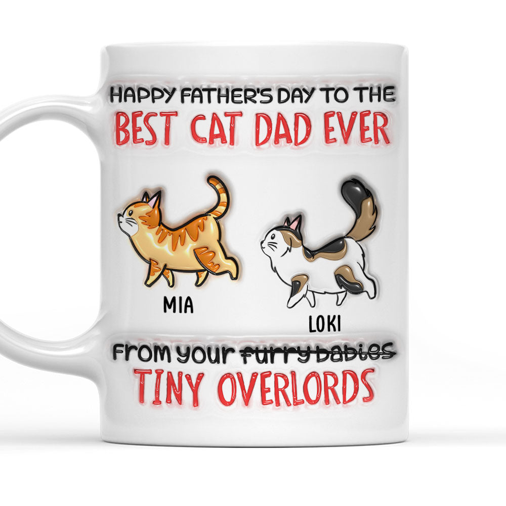 Happy Fathers Day! Personalized Custom 3D Inflated Effect Mug for the Best Cat Dad