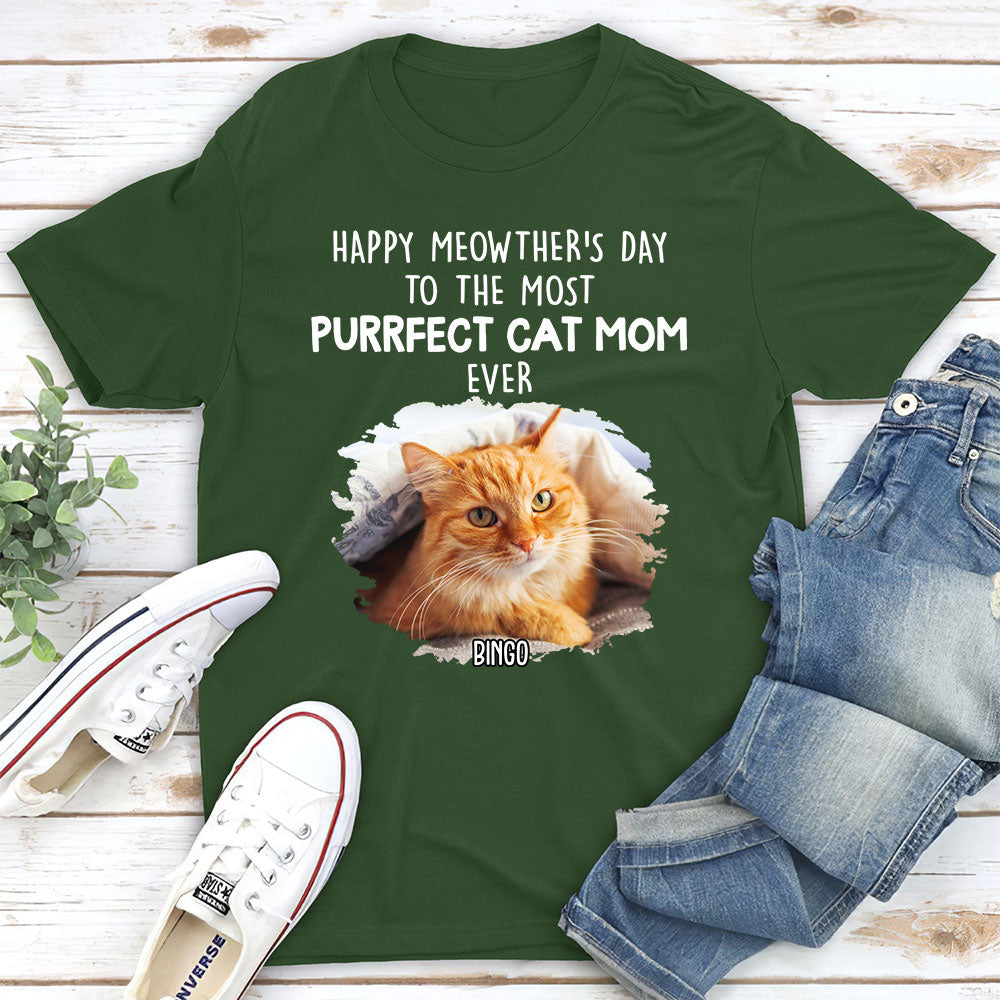 Purrfect Cat Mom 2 - Personalized Custom Unisex 5.3 oz T-shirt for Pet Lovers